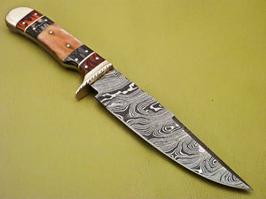 Custom Handmade Damascus Steel Bowie Knife