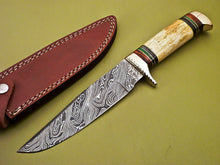 Load image into Gallery viewer, Custom Handmade Damascus Steel Hunting Knife with Ca