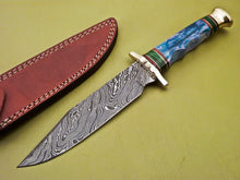 Load image into Gallery viewer, Custom Handmade Damascus Steel Hunting Knife with Amazing Bone Handle