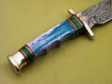 Load image into Gallery viewer, Custom Handmade Damascus Steel Hunting Knife with Amazing Bone Handle