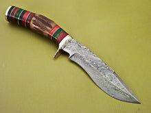 Load image into Gallery viewer, Custom Handmade Damascus Steel Hunting Bowie knife