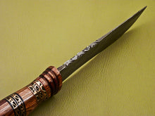 Load image into Gallery viewer, Custom Handmade Damascus Steel Hunting Knife with Beautiful Wood Handle