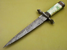 Load image into Gallery viewer, Custom Hand Made Damascus Steel Beautiful Dagger Knife with Camel Bone Handle