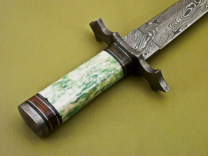 Custom Hand Made Damascus Steel Beautiful Dagger Knife with Camel Bone Handle