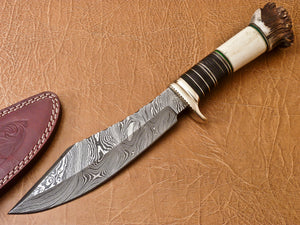 Custom Handmade Damascus Steel Bowie Knife