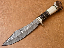 Load image into Gallery viewer, Custom Handmade Damascus Steel Bowie Knife