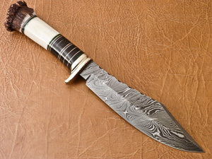 Custom Handmade Damascus Steel Bowie Knife