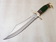 Load image into Gallery viewer, Custom Handmade D2 Stainless Steel Hunting Bowie Knife With Colored WOod Handle