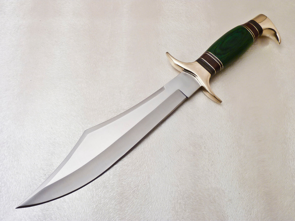 Custom Handmade D2 Stainless Steel Hunting Bowie Knife With Colored WO ...