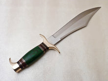 Load image into Gallery viewer, Custom Handmade D2 Stainless Steel Hunting Bowie Knife With Colored WOod Handle