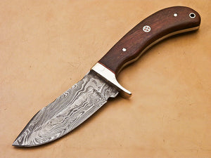 Handmade Damascus Hunting Knife with Walnut Wood