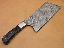 Load image into Gallery viewer, Custom Handmade Damascus Steel Hunting Cleaver with Wood Handle