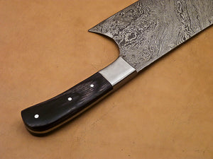 Custom Handmade Damascus Steel Hunting Cleaver with Wood Handle