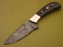 Load image into Gallery viewer, Handmade Damascus Steel Hunting Knife With Black Pakka Wood Handle
