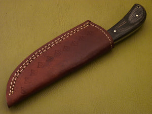 Handmade Damascus Steel Hunting Knife With Black Pakka Wood Handle