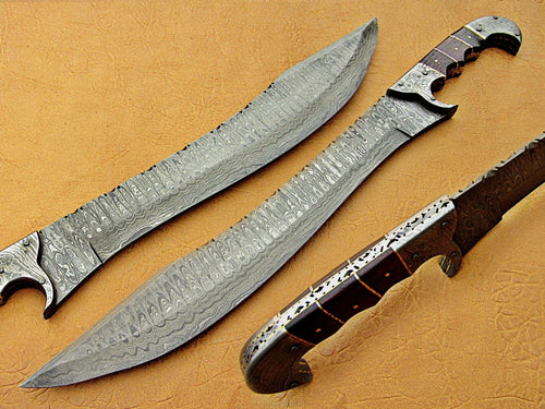 Custom Hand Made Damascus Steel Beautiful Bowie Knife