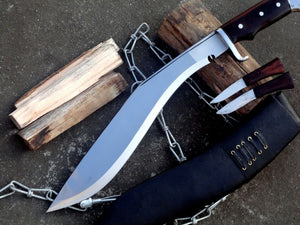 Custom Hand Made D2 Steel Kukri Knife With Beautiful Wooden Handle
