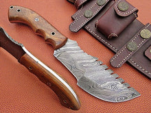 Load image into Gallery viewer, Custom Handmade Damascus Steel Amazing Tracker with Wood Handle