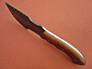 Custom Handmade Damascus Steel Amazing Tracker with Wood Handle