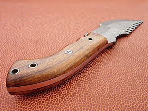 Custom Handmade Damascus Steel Amazing Tracker with Wood Handle