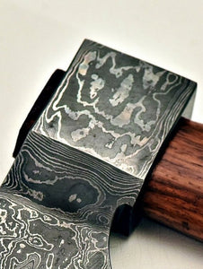 Custom Hand Made Damascus Steel Beautiful Axe with Rose WOod Handle
