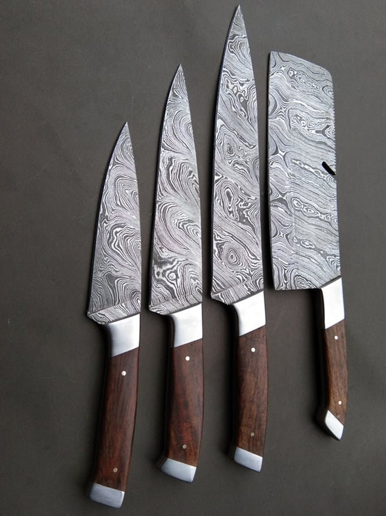 Kitchen Knife, Damascus Kitchen Knife Custom Damascus Steel Chef Knife  Handmade With WOOD Handle MAQ1999 