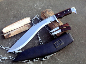 Custom Hand Made D2 Steel Kukri Knife With Beautiful Wooden Handle