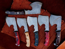 Load image into Gallery viewer, A Lot of 6 Custom Hand Made Damascus Steel Amazing Mini Axes