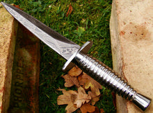 Load image into Gallery viewer, Custom Hand Made Damascus Steel Beautiful Dagger Knife with Damascus Handle