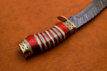 Load image into Gallery viewer, Custom Hand Made Damascus Steel Beautiful Hunting Bowie Knife