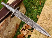 Load image into Gallery viewer, Custom Hand Made Damascus Steel Beautiful Dagger Knife with Damascus Handle