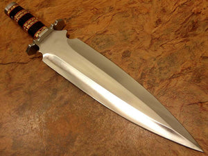 Custom Hand Made D2 Steel Beautiful Dagger Knife with Bull Horn Handle