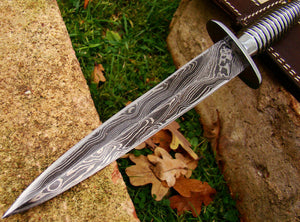 Custom Hand Made Damascus Steel Beautiful Dagger Knife with Damascus Handle