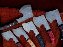 Load image into Gallery viewer, A Lot of 6 Custom Hand Made Damascus Steel Amazing Mini Axes