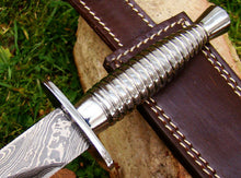 Load image into Gallery viewer, Custom Hand Made Damascus Steel Beautiful Dagger Knife with Damascus Handle