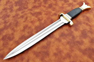 Custom Hand Made Damascus Steel Beautiful Dagger Knife with Micarta Handle