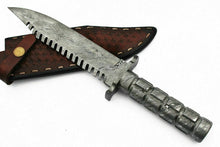 Load image into Gallery viewer, Custom Handmade Damascus Steel Bowie Knife with Damascus Steel Handle