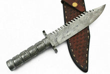 Load image into Gallery viewer, Custom Handmade Damascus Steel Bowie Knife with Damascus Steel Handle