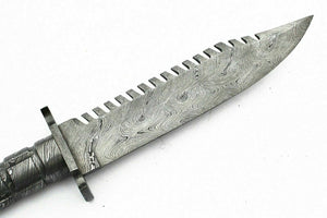 Custom Handmade Damascus Steel Bowie Knife with Damascus Steel Handle