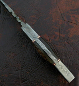 Custom Hand Made Damascus Steel Hunting Bowie Knife