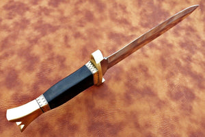 Custom Hand Made Damascus Steel Beautiful Dagger Knife with Micarta Handle