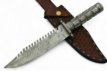 Load image into Gallery viewer, Custom Handmade Damascus Steel Bowie Knife with Damascus Steel Handle